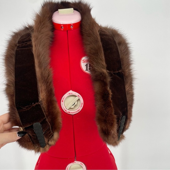 Vintage Chocolate Brown Authentic Mink Fur Collar / Stole Old Hollywood Glamour - Picture 6 of 10